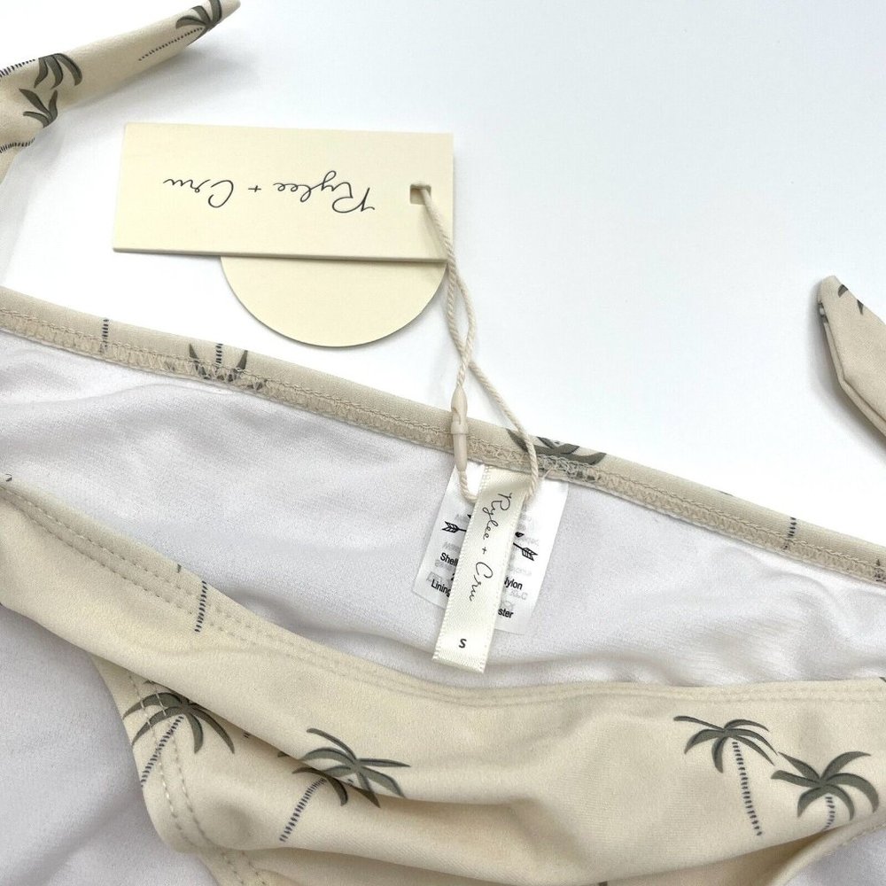 NWT Rylee + Cru Women Bathing Suit/ Swimsuit Bikini Palm Tree Print Bottom Small - Picture 3 of 4